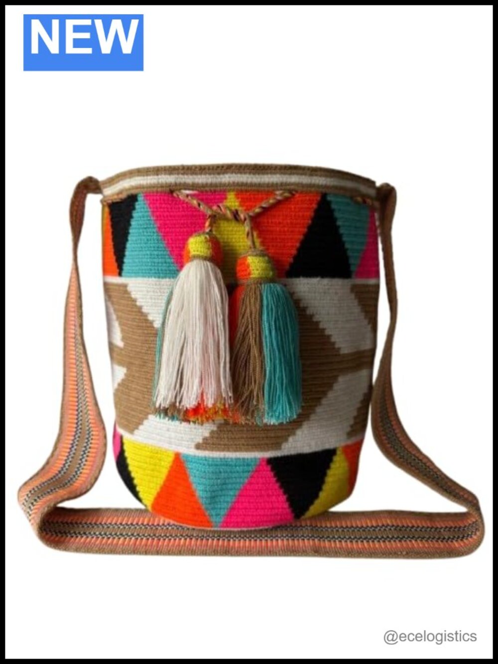 Handmade Wayuu Mochila Bag Crossbody Handwoven